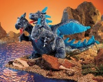 Blue Three-headed Dragon Puppet - Folkmanis (2387)