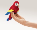 Mini Scarlet Macaw  Finger Puppet - Folkmanis (2723)