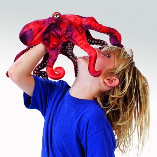 Red Octopus Finger Puppet by  Folkmanis MPN 2767 Boys & Girls 3 Years & Up 
