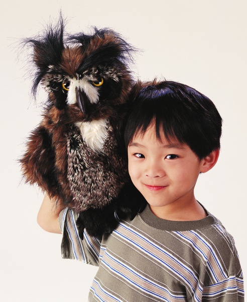 Great Horned Owl Hand Puppet by Folkmanis 2403 for sale online 